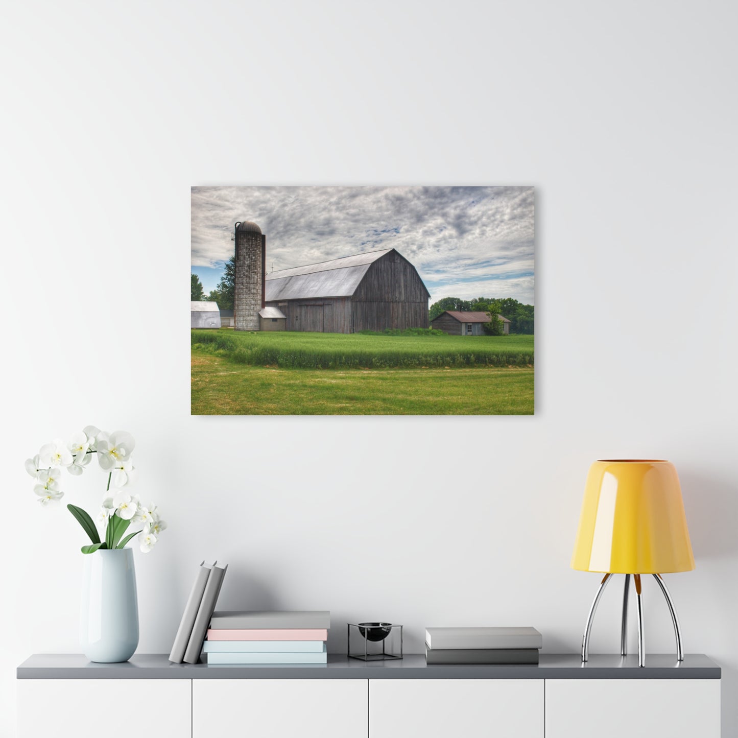 U R There Photography West Tuscola Road Grey Rustic Farmhouse Acrylic Wall Print