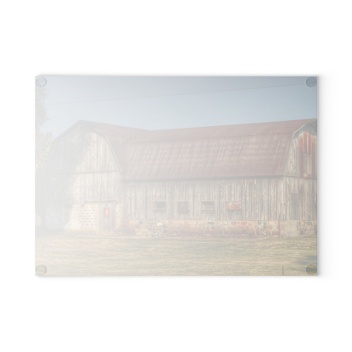 U R There Photography Irish Road Grey Rustic Farmhouse Tempered-Glass Cutting Board