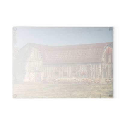 U R There Photography Irish Road Grey Rustic Farmhouse Tempered-Glass Cutting Board
