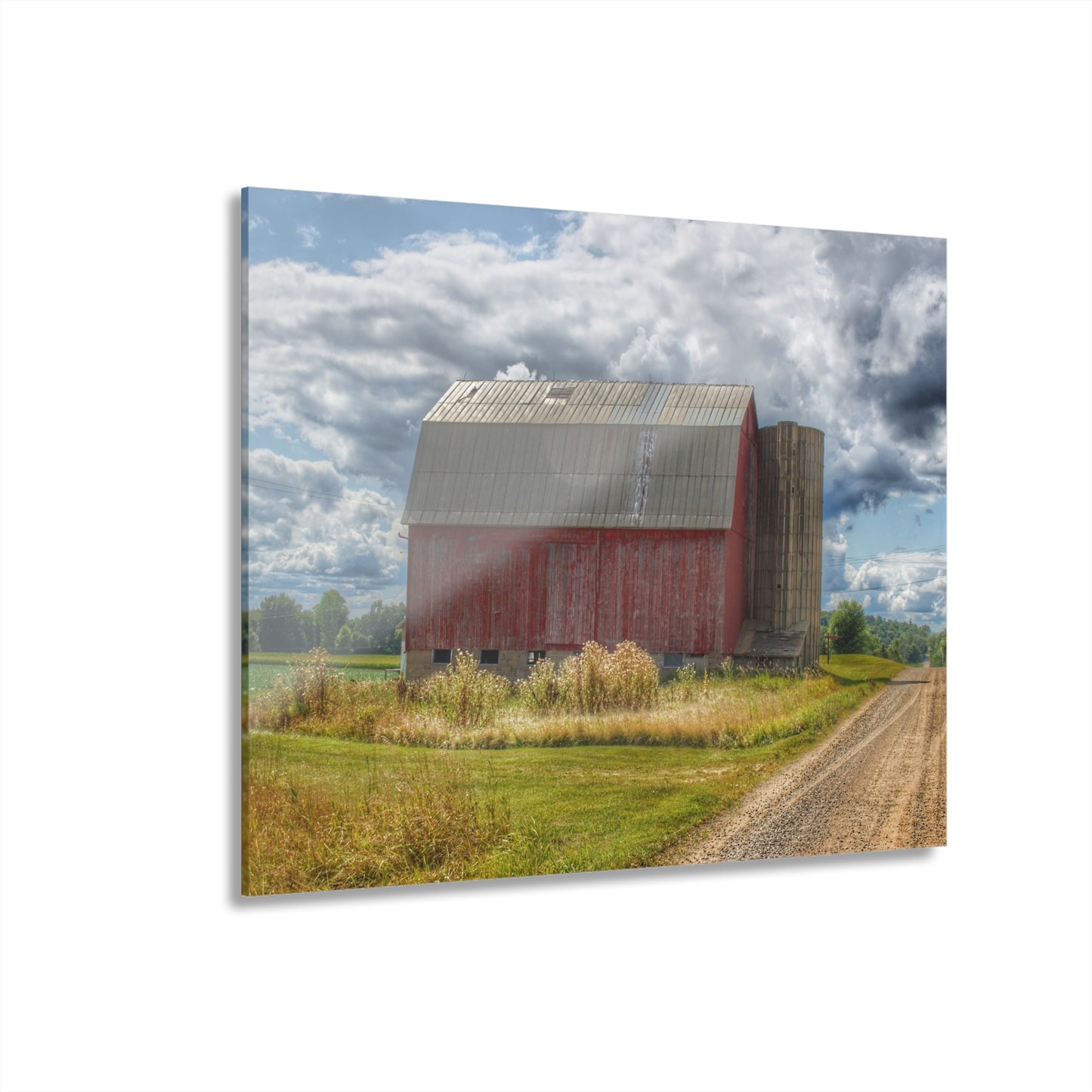 U R There Photography Haines Road Red Rustic Farmhouse Acrylic Wall Print