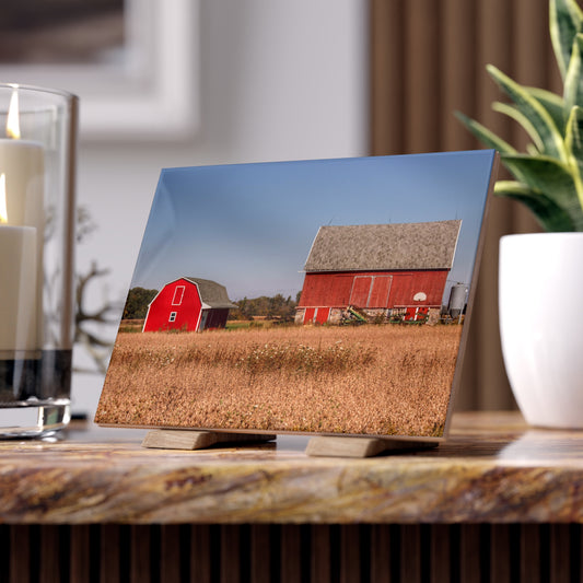 U R There Photography Brown City Wellman Line Road Reds Rustic Farmhouse Decorative Ceramic Tile