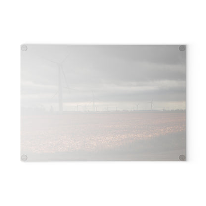 U R There Photography Garner Road Windmills Rustic Farmhouse Tempered-Glass Cutting Board