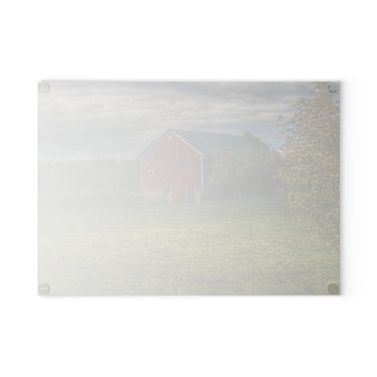 U R There Photography Kingston Plain Road Cow Barn Rustic Farmhouse Tempered-Glass Cutting Board