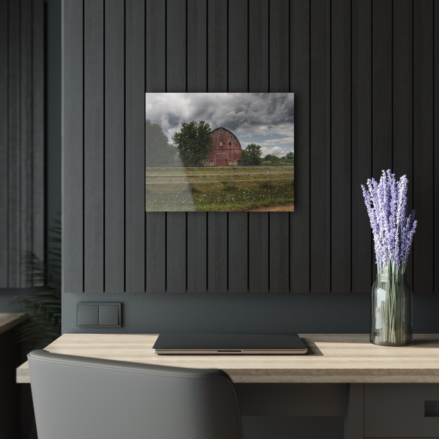 U R There Photography Elba Township Red Rustic Farmhouse Acrylic Wall Print