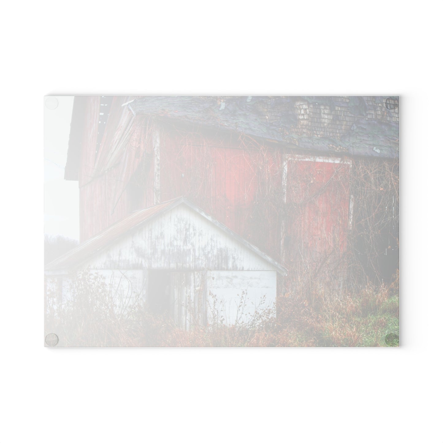 Barn Boutique Rustic Tempered-Glass Cutting Board| German Road Forgotten Red II