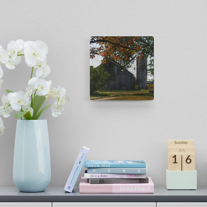 U R There Photography Hidden Grey of Tuscola Rustic Farmhouse Acrylic Analog Wall Clock