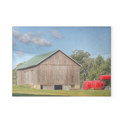 U R There Photography Kingston Road Grey Rustic Farmhouse Tempered-Glass Cutting Board