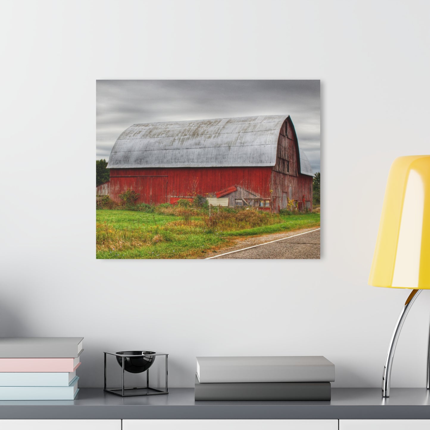 U R There Photography Valentine Road Red Saltbox Rustic Farmhouse Acrylic Wall Print