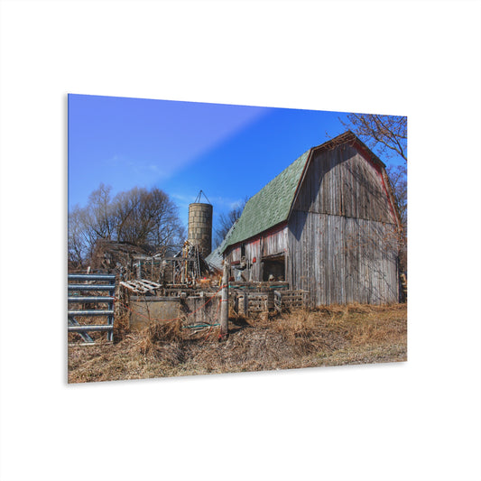 U R There Photography Romeo Plank Road Forgotten Greys Rustic Farmhouse Acrylic Wall Print