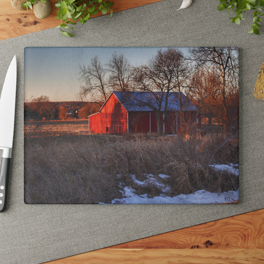 U R There Photography Early Spring on Mount Morris Road Rustic Farmhouse Tempered-Glass Cutting Board