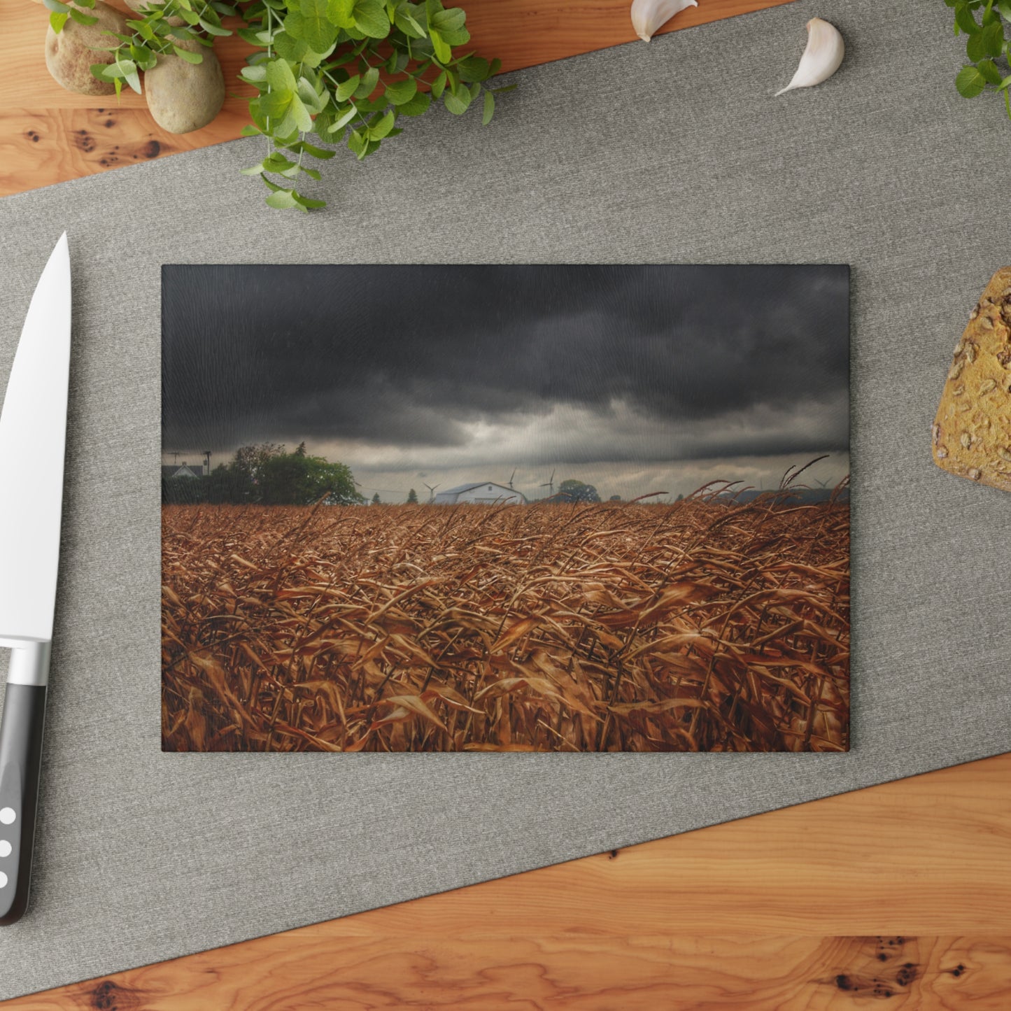 U R There Photography Garner Road Hidden White Rustic Farmhouse Tempered-Glass Cutting Board