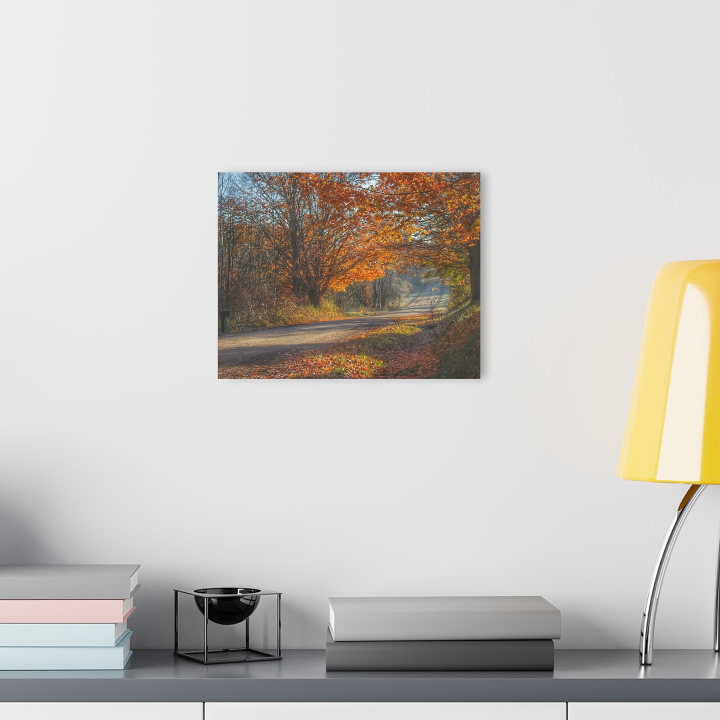 U R There Photography Fall on Oak Road Rustic Farmhouse Acrylic Wall Print