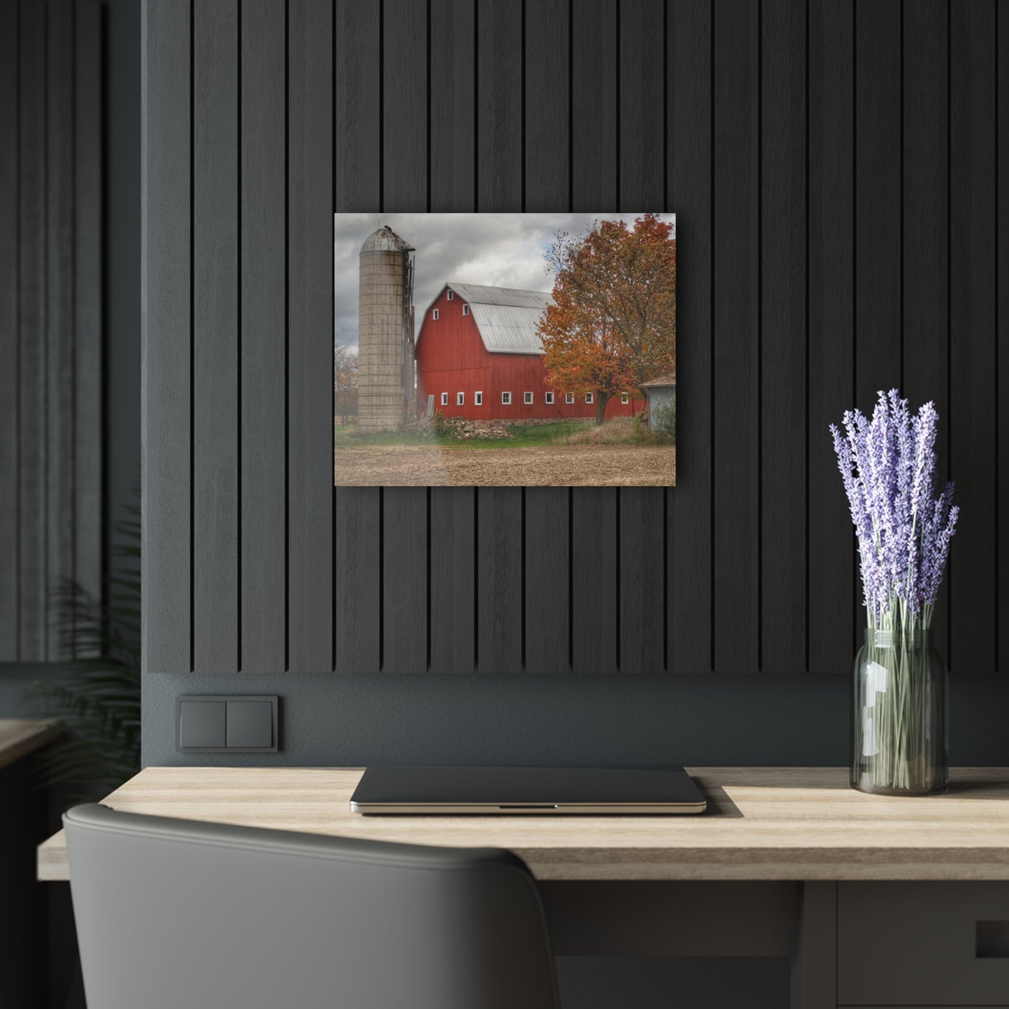 U R There Photography Brigham Road Red Rustic Farmhouse Acrylic Wall Print