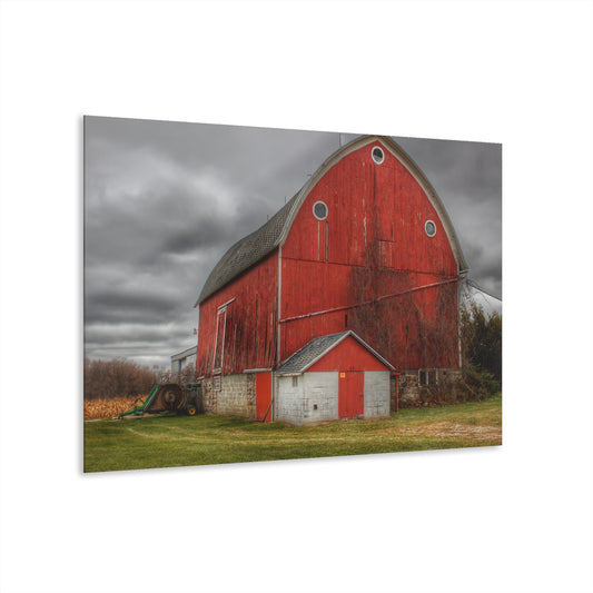 U R There Photography Slattery Road Fieldstone Red Rustic Farmhouse Acrylic Wall Print