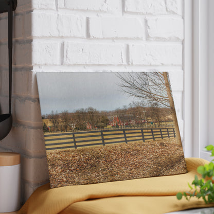 U R There Photography Barber Road Farm I Rustic Farmhouse Tempered-Glass Cutting Board