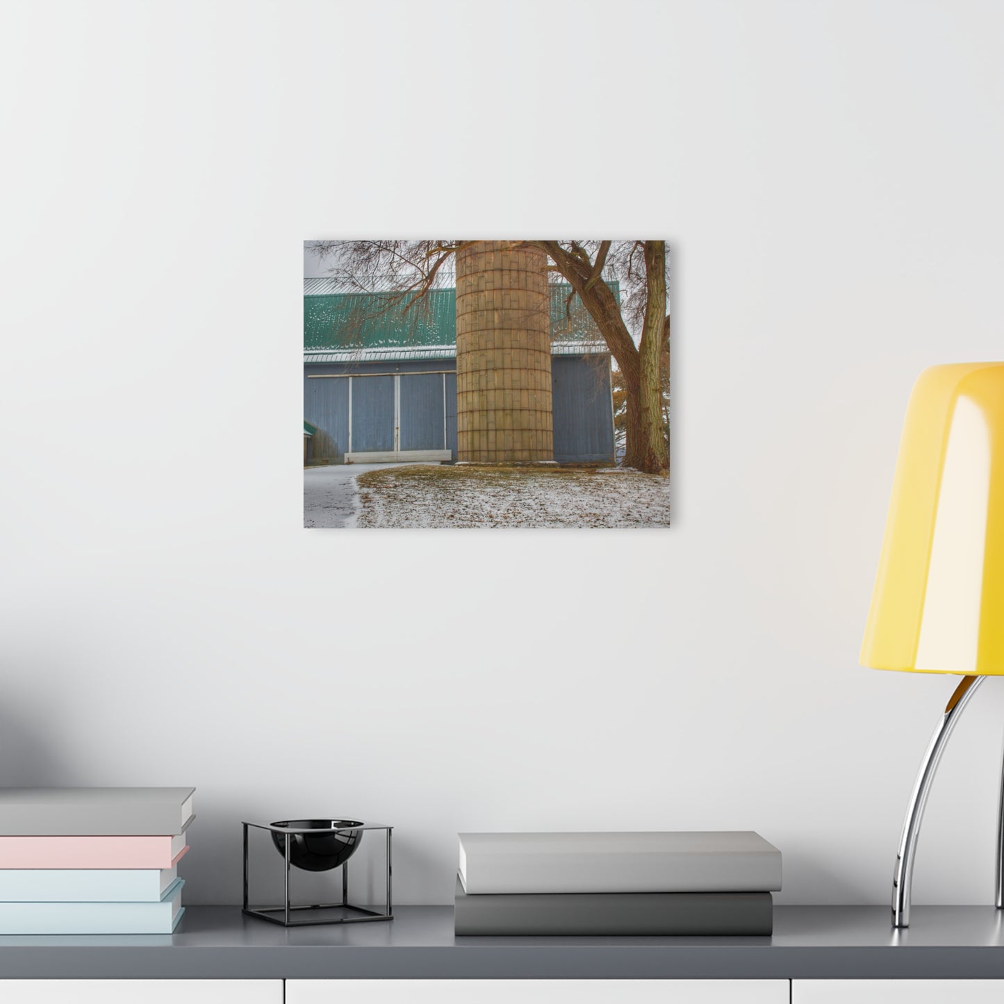 U R There Photography Hollow Corners Grey and Silo Rustic Farmhouse Acrylic Wall Print