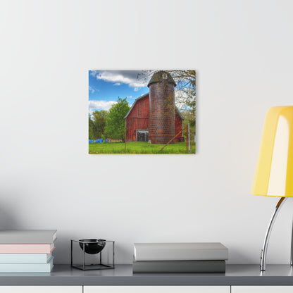 U R There Photography Mead Road Red Rustic Farmhouse Acrylic Wall Print