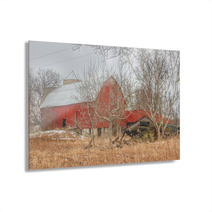 U R There Photography North Five Lakes Road Red Rustic Farmhouse Acrylic Wall Print