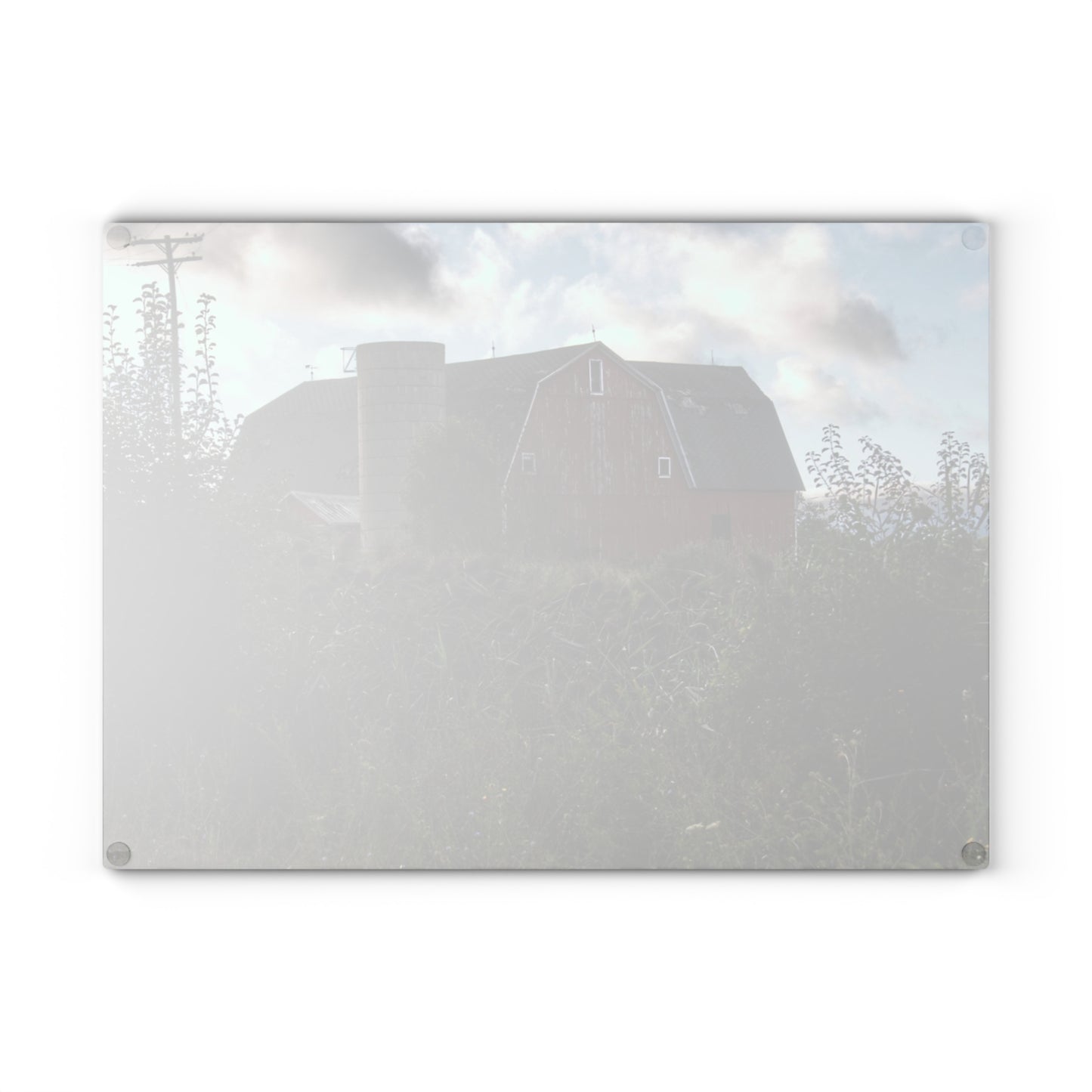 U R There Photography Greenwood Road Red II Rustic Farmhouse Acrylic Analog Wall Clock