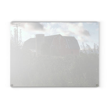 U R There Photography Greenwood Road Red II Rustic Farmhouse Acrylic Analog Wall Clock