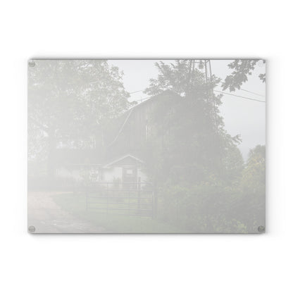 U R There Photography Noble Road Hidden Grey Rustic Farmhouse Tempered-Glass Cutting Board