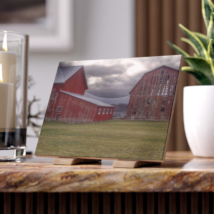 U R There Photography Church Road Reds Rustic Farmhouse Decorative Ceramic Tile