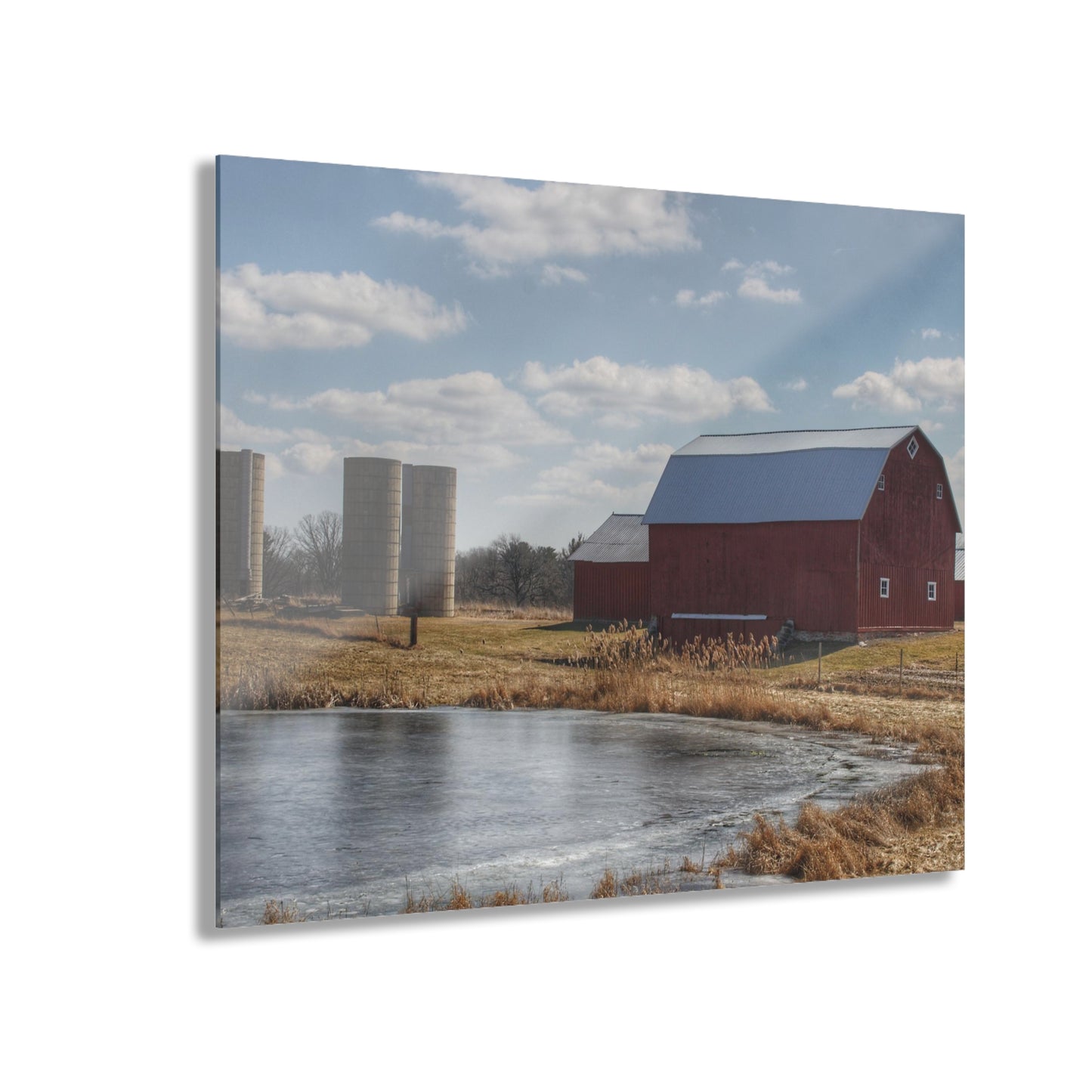 U R There Photography Fisher Road Red Rustic Farmhouse Acrylic Wall Print