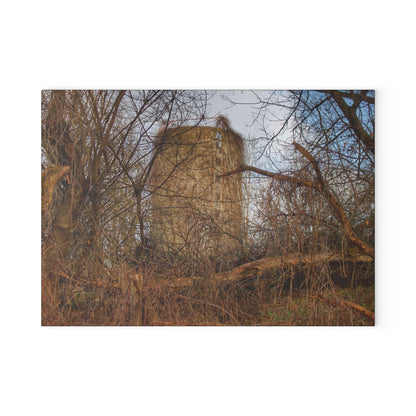 U R There Photography Hidden Silo of Fostoria Road Rustic Farmhouse Tempered-Glass Cutting Board