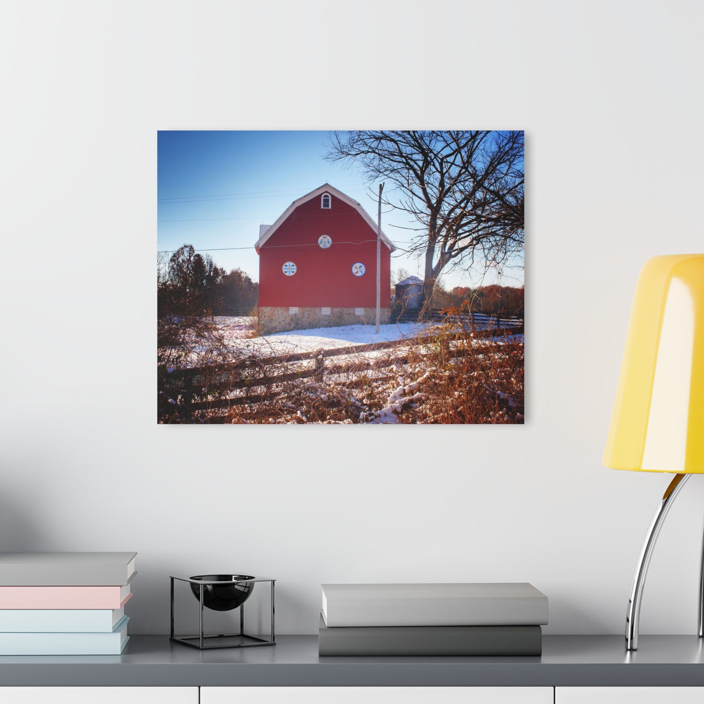 U R There Photography Groveland Red Rustic Farmhouse Acrylic Wall Print