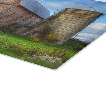 U R There Photography North Irish Red II Rustic Farmhouse Tempered-Glass Cutting Board