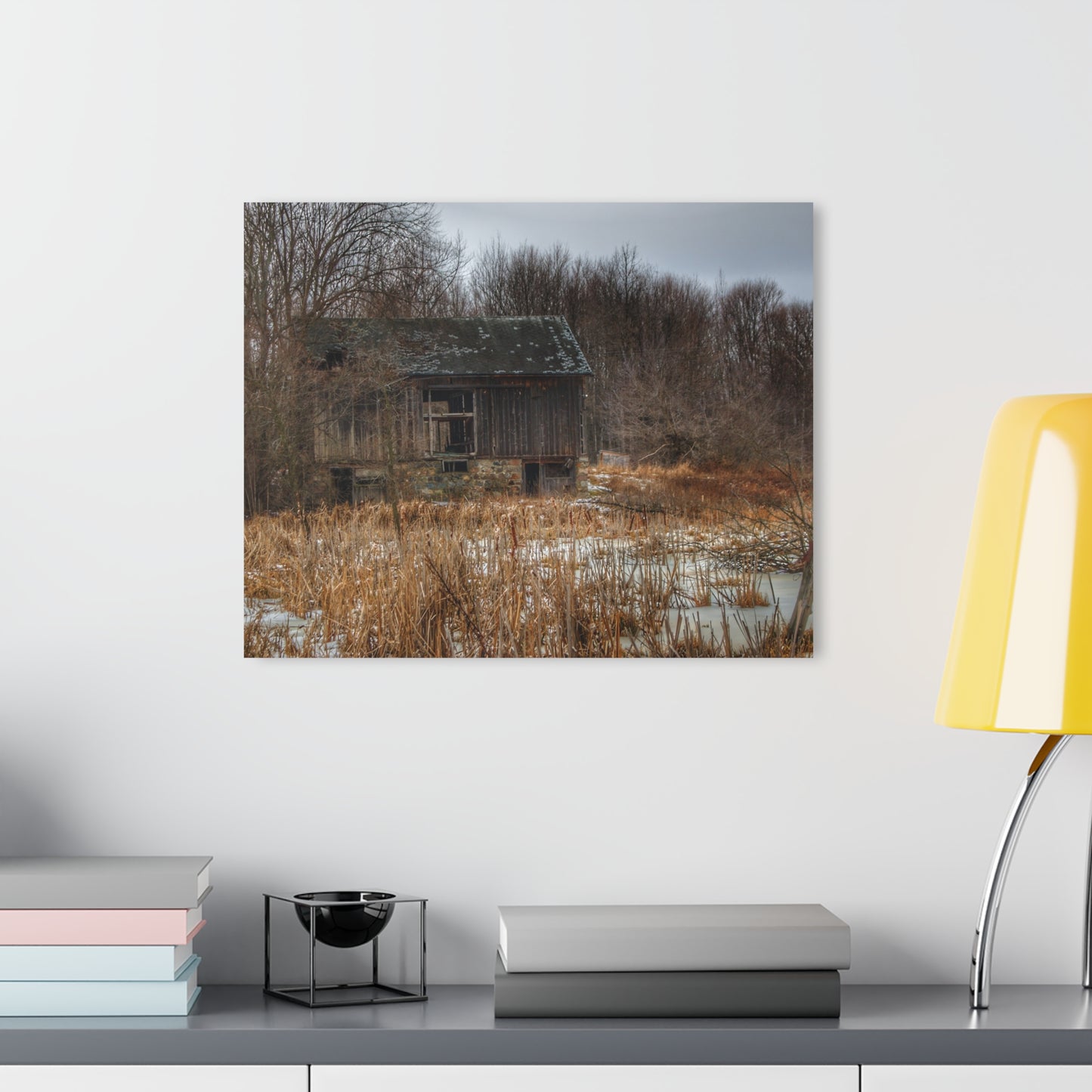 U R There Photography Norway Lake Hidden Grey I Rustic Farmhouse Acrylic Wall Print