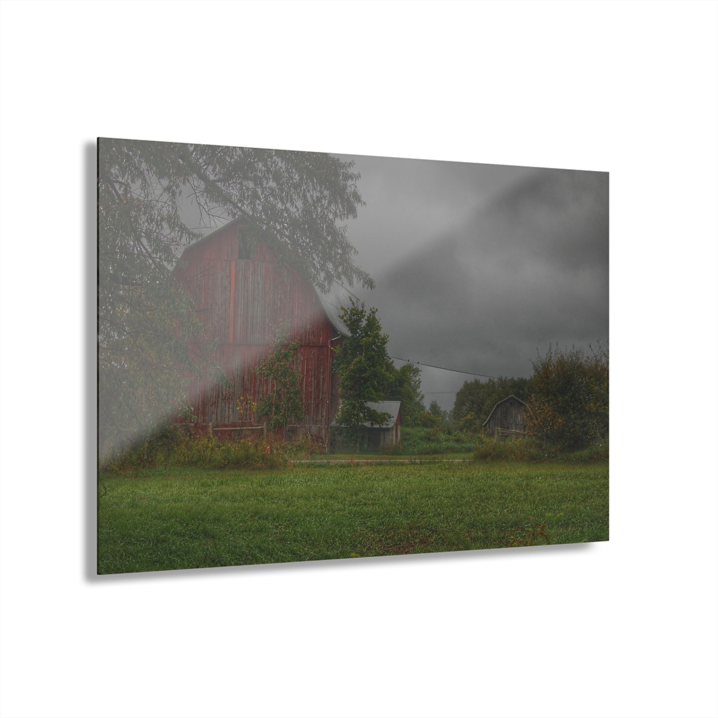 U R There Photography Columbiaville Red and Little Grey Rustic Farmhouse Acrylic Wall Print