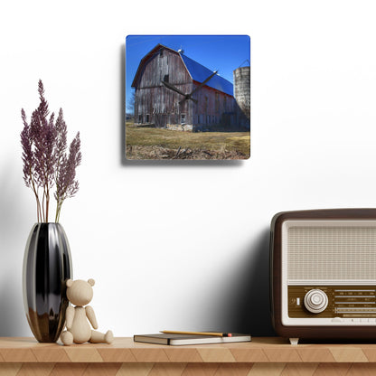 U R There Photography North Irish Red I Rustic Farmhouse Acrylic Analog Wall Clock