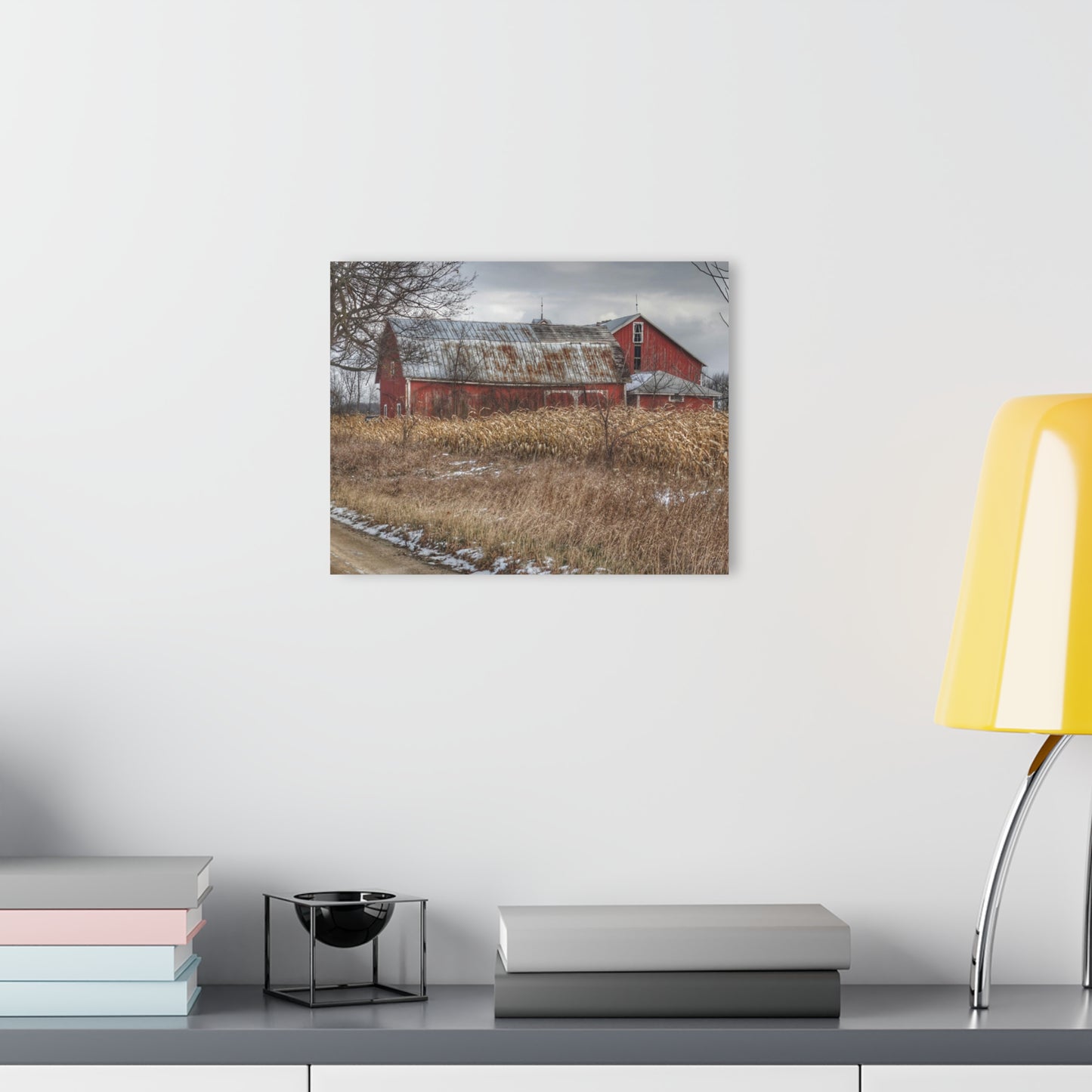 U R There Photography Edward Road Reds Rustic Farmhouse Acrylic Wall Print