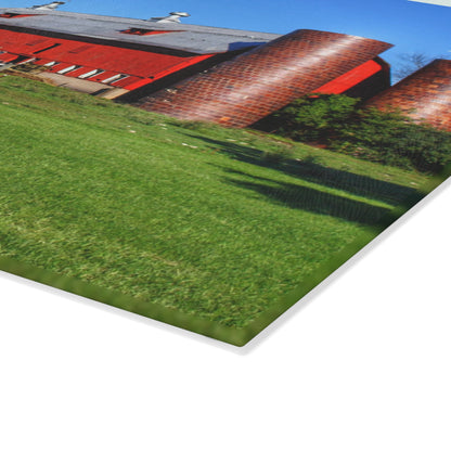 U R There Photography Baldwin Red II Rustic Farmhouse Tempered-Glass Cutting Board