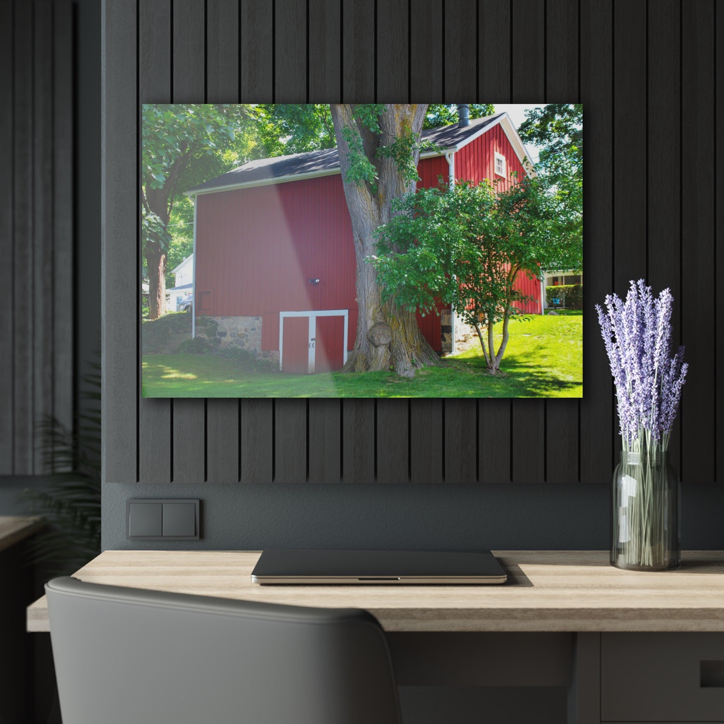 U R There Photography Court Street City Red Rustic Farmhouse Acrylic Wall Print