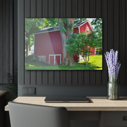 U R There Photography Court Street City Red Rustic Farmhouse Acrylic Wall Print