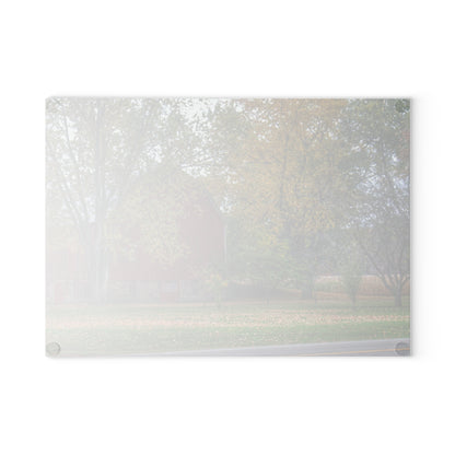 U R There Photography Mayville Lapeer Road Red in the Fall Rustic Farmhouse Tempered-Glass Cutting Board
