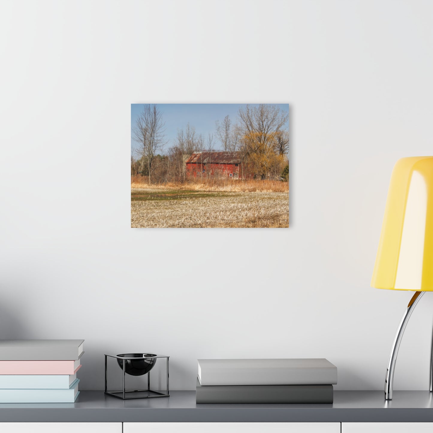 U R There Photography Hidden Scotch Settlement Red Rustic Farmhouse Acrylic Wall Print