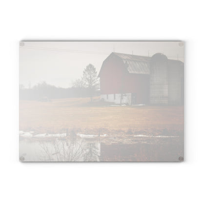 U R There Photography Havenss Road Red Rustic Farmhouse Tempered-Glass Cutting Board
