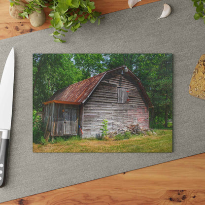 U R There Photography Roadside Grey Rustic Farmhouse Tempered-Glass Cutting Board