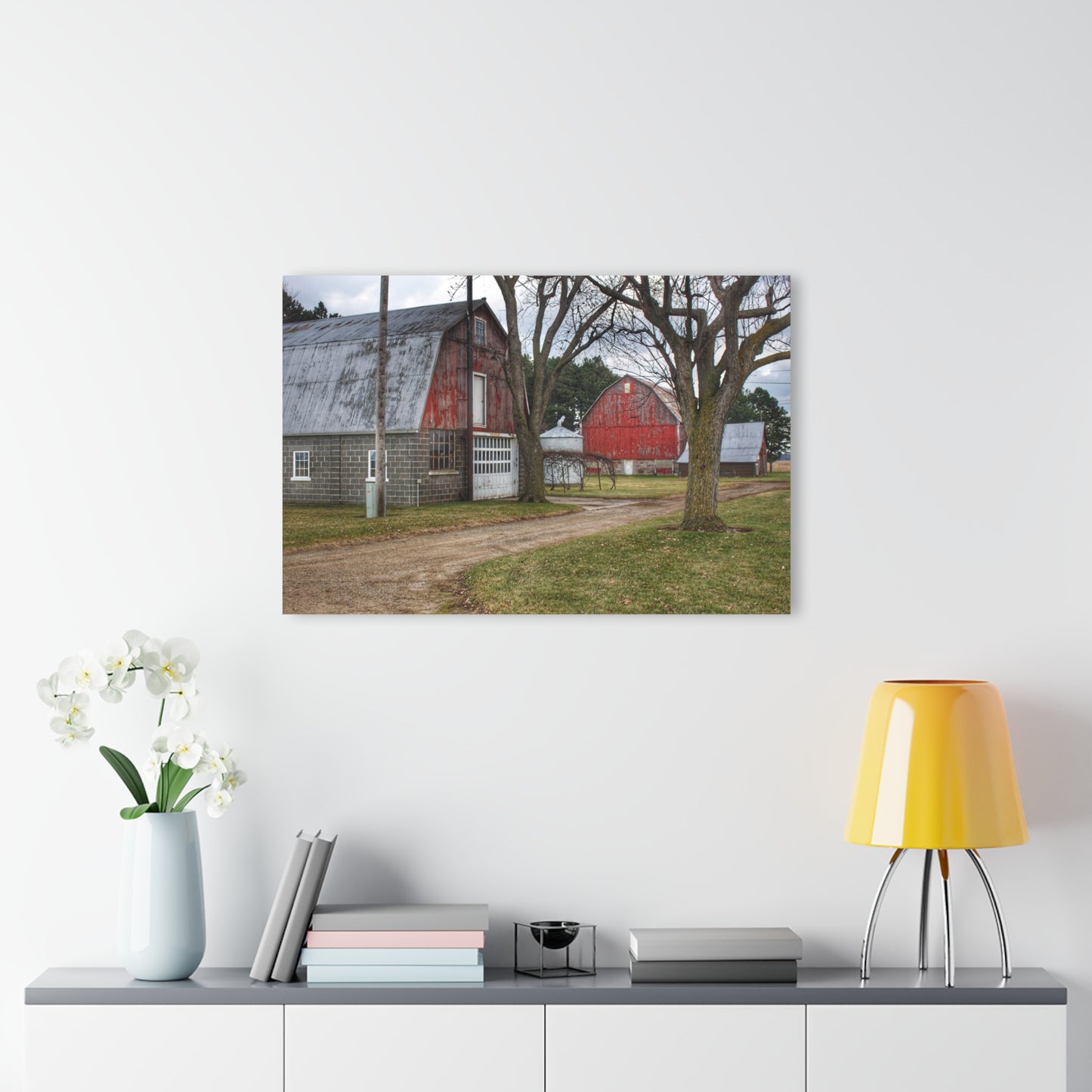 U R There Photography Peck Reds Rustic Farmhouse Acrylic Wall Print