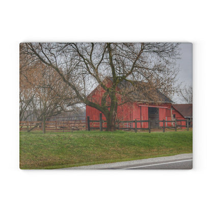 U R There Photography M-21 Roadside Stable I Rustic Farmhouse Tempered-Glass Cutting Board