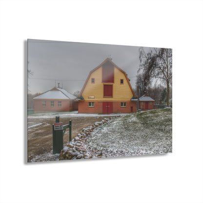 U R There Photography Yellow Barn of Bordman Rustic Farmhouse Acrylic Wall Print
