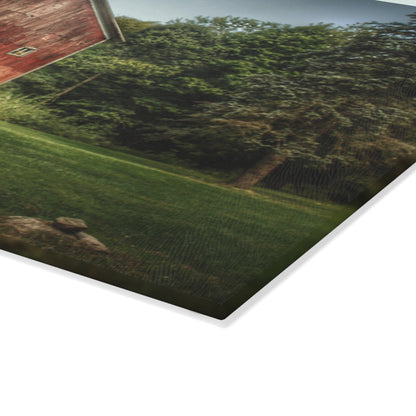 U R There Photography Buckhorn Lake Road Red Rustic Farmhouse Tempered-Glass Cutting Board