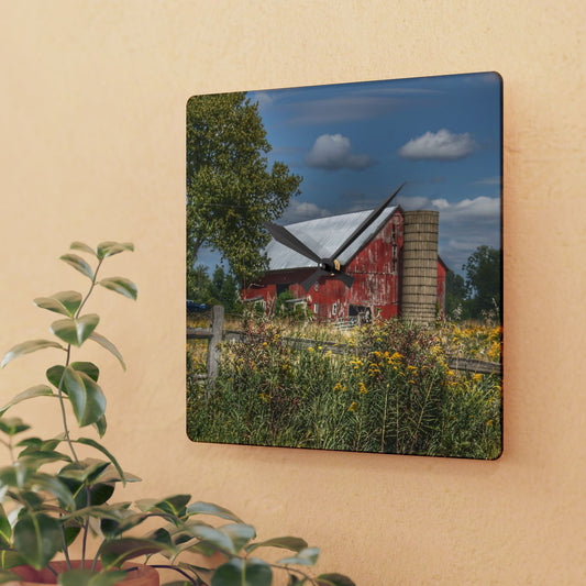 Rustic Farmhouse Wall Clock featuring Nettney Road Red