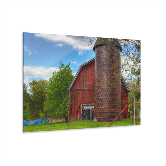 U R There Photography Mead Road Red Rustic Farmhouse Acrylic Wall Print
