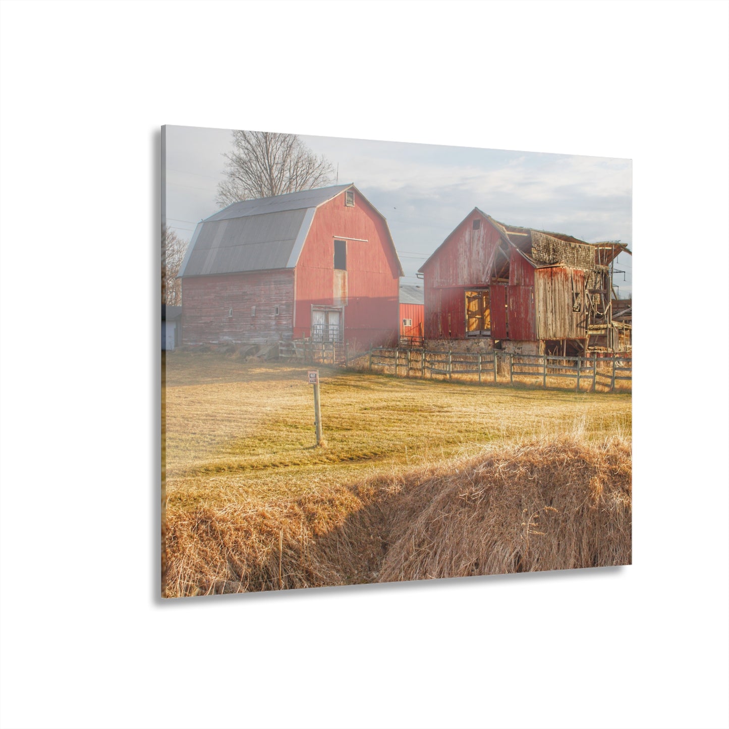 U R There Photography Irish Road Old Reds II Rustic Farmhouse Acrylic Wall Print