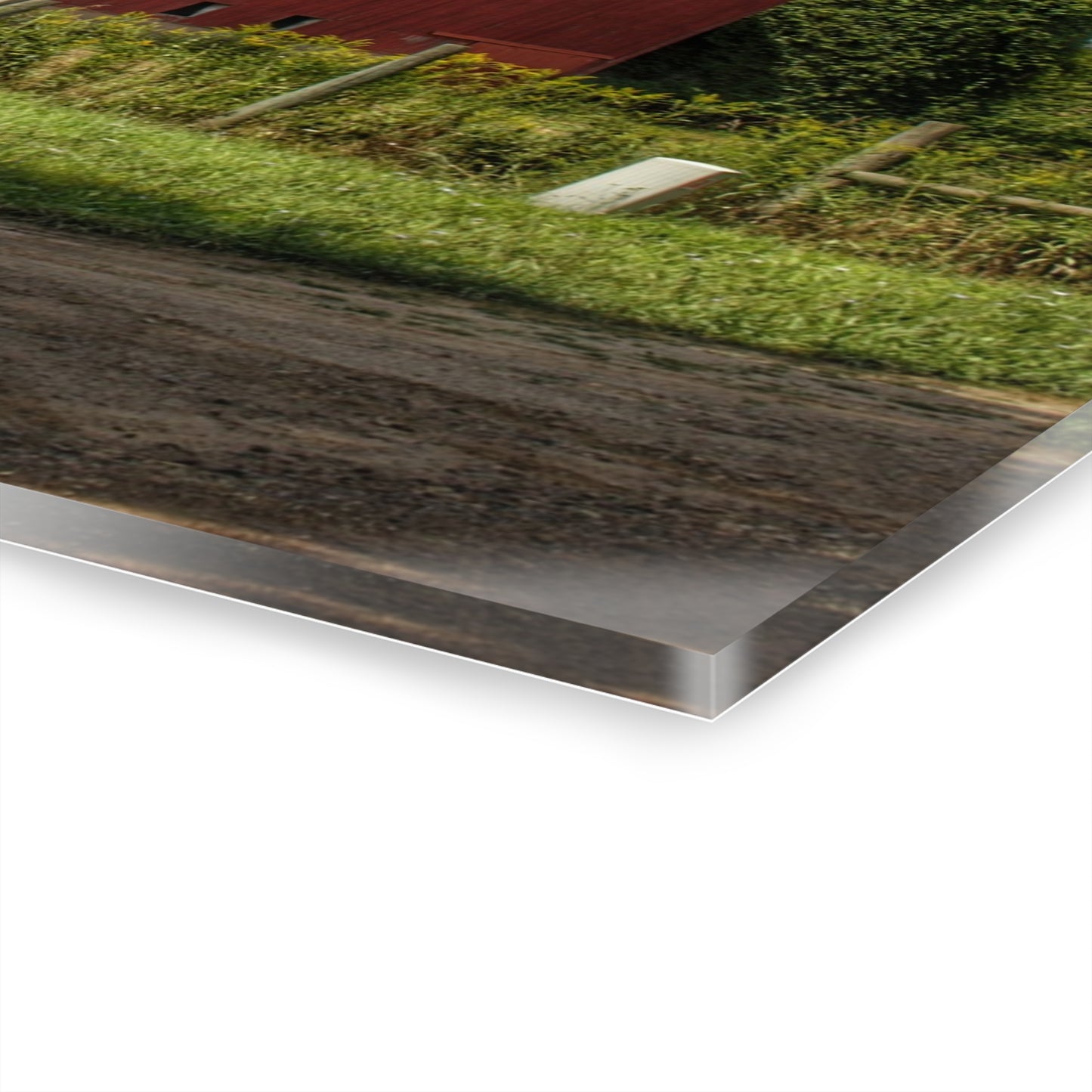 U R There Photography Metamora Road Red Rustic Farmhouse Acrylic Wall Print