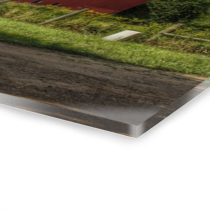 U R There Photography Metamora Road Red Rustic Farmhouse Acrylic Wall Print